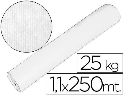 Papel kraft liso blanco 1x250 m.